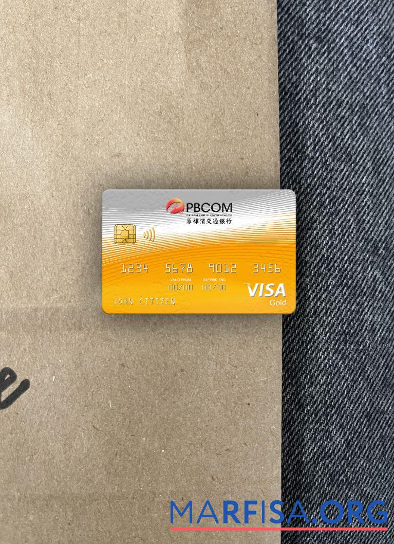 Blank Philippines Bank of Communications visa gold card photolook front example